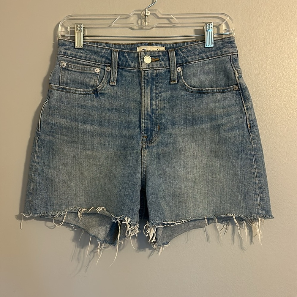 Madewell Blue Jean Shorts Distressed 25